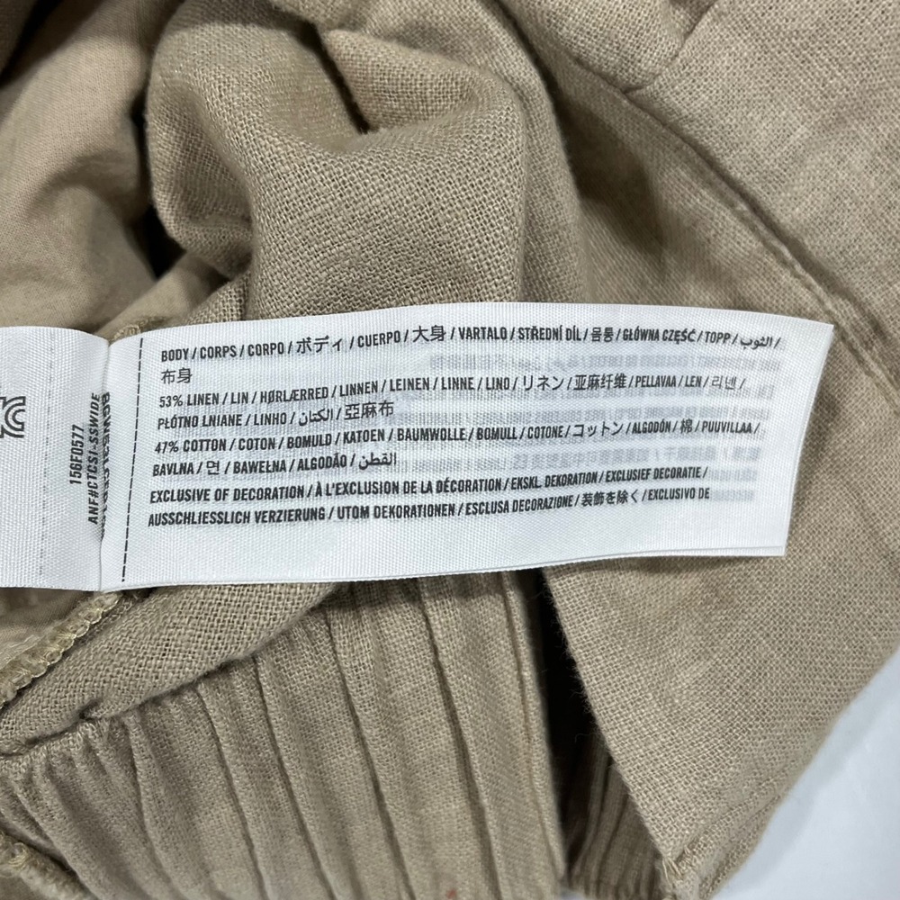 Abercrombie Fitch Linen Blend Wide Leg Coastal Pants Womens XS Old Money Resort - Picture 13 of 14